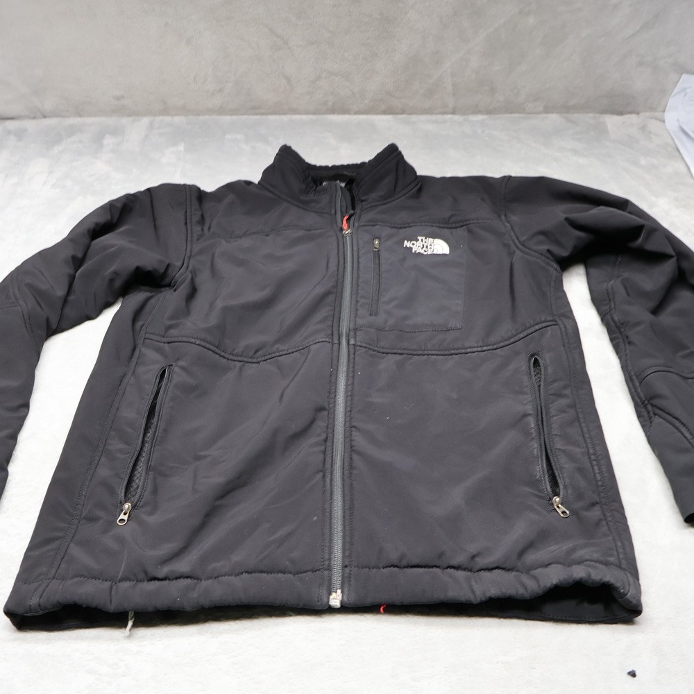 North Face Summit Series Jacket Men Medium? Blk Softshell Fleece Lined Full Zip